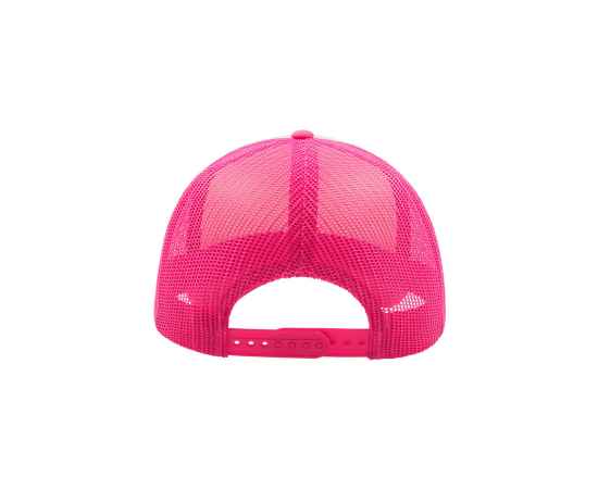 Бейсболка 'RAPPER', 5 клиньев, пластиковая застежка, розовый неон с белым, 100% полиэстер, 80 г/м2, Цвет: белый, розовый, изображение 5