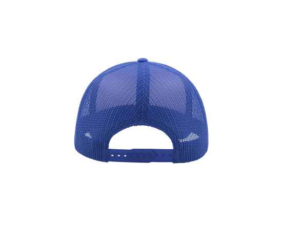 Бейсболка 'RAPPER', 5 клиньев, пластиковая застежка, синий с белым, 100% п/э, плотность 80 г/м2, Цвет: белый, синий, изображение 4