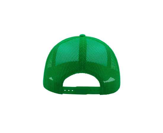 Бейсболка 'RAPPER', 5 клиньев, пластиковая застежка, зеленый с белым, 100% п/э, плотность 80 г/м2, Цвет: белый, зеленый, изображение 4
