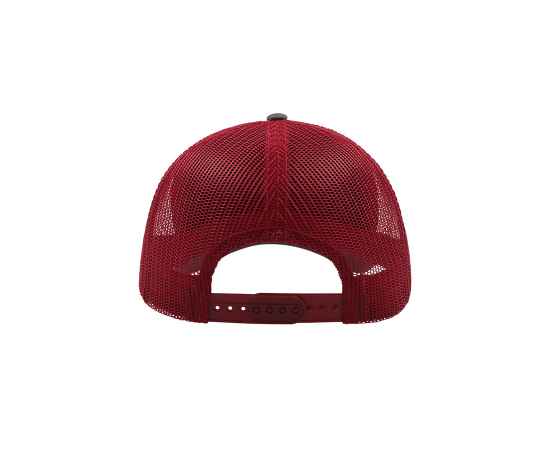 Бейсболка 'RAPPER', 5 клиньев, пластиковая застежка, красный серый,100% полиэстер, плотность 80 г/м2, Цвет: серый, красный, изображение 4