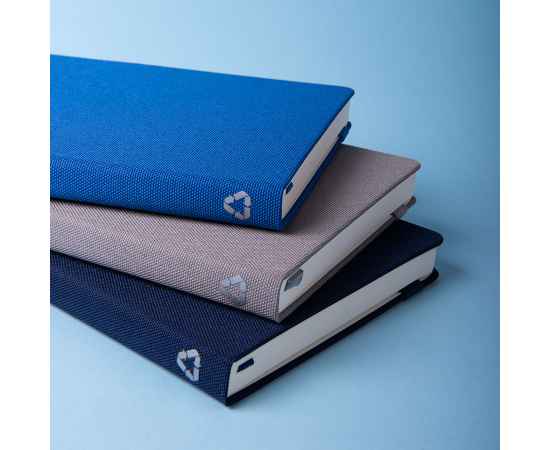Бизнес-блокнот OXI, A5, синий, твердая обложка, RPET, в линейку, Цвет: синий, изображение 6