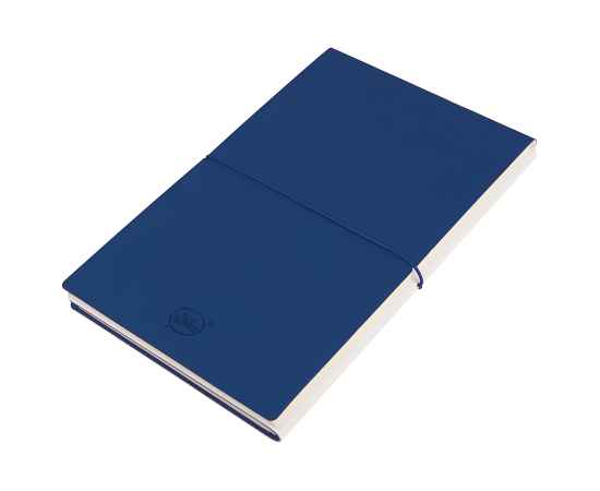 Бизнес-блокнот 'Combi', 130*210 мм, бело-тем-синий, кремовый форзац, гибкая обложка, в клетку/нелин, Цвет: белый, темно-синий, изображение 2