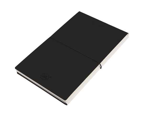 Бизнес-блокнот 'Combi', 130*210 мм, бело-черный, кремовый форзац, гибкая обложка, в клетку/нелин, Цвет: белый, черный, изображение 2