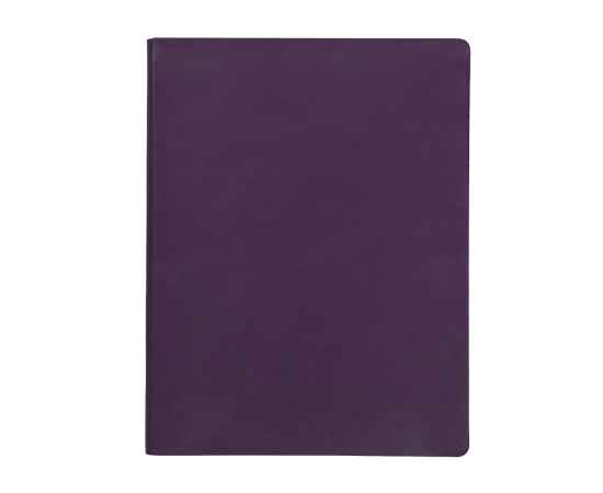 Бизнес-блокнот 'Biggy', B5 формат, фиолетовый, серый форзац, мягкая обложка, в клетку, Цвет: фиолетовый, изображение 2