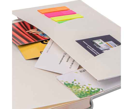 Бизнес-блокнот А5 FLIPPY, серый, твердая обложка, в линейку, Цвет: серый, изображение 3