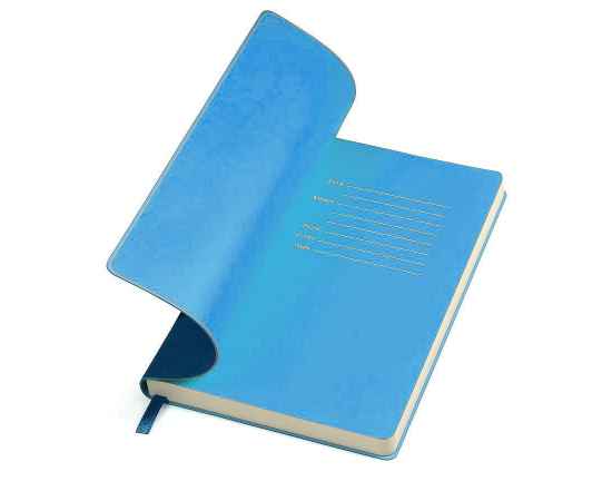 Бизнес-блокнот 'Funky', 130*210 мм, темно-синий, голубой форзац, мягкая обложка, в линейку, Цвет: темно-синий, голубой, изображение 2