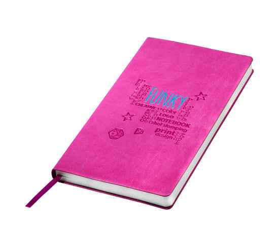 Бизнес-блокнот 'Funky' розовый с  голубым  форзацем, мягкая обложка,  линейка, Цвет: розовый, голубой, изображение 6