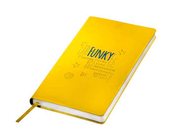 Бизнес-блокнот 'Funky', 130*210 мм, желтый,  серый форзац, мягкая обложка,  блок в линейку, Цвет: желтый, серый, изображение 6