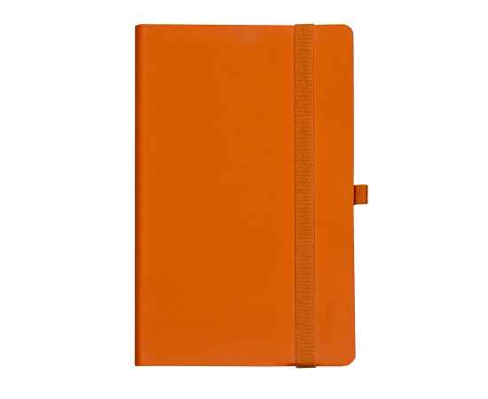 Бизнес-блокнот 'Gracy', 130х210 мм, оранжев., кремовая бумага, гибкая обложка, в линейку, на резинке, изображение 2