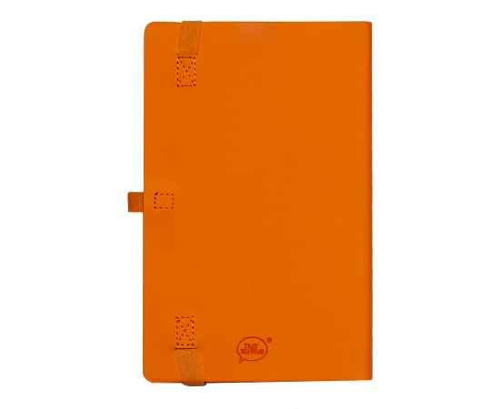 Бизнес-блокнот 'Gracy', 130х210 мм, оранжев., кремовая бумага, гибкая обложка, в линейку, на резинке, изображение 3