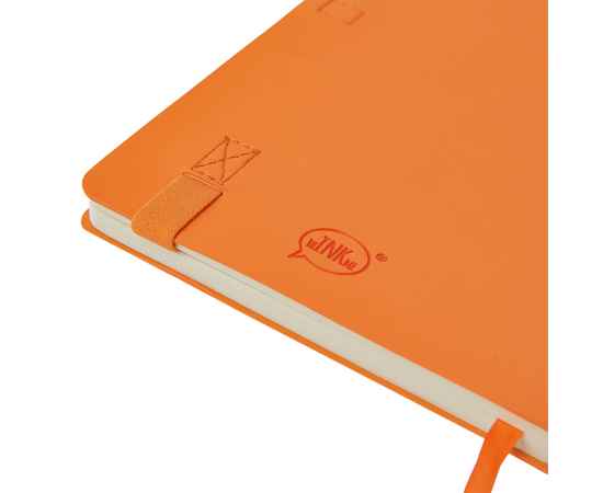 Бизнес-блокнот 'Gracy', 130х210 мм, оранжев., кремовая бумага, гибкая обложка, в линейку, на резинке, изображение 7
