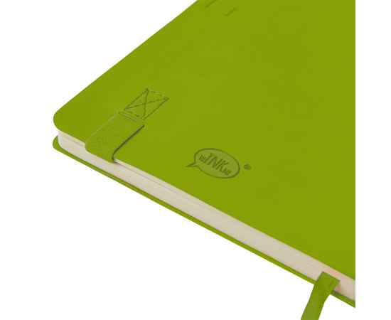 Бизнес-блокнот 'Gracy', 130х210 мм, зел.ябл., кремовая бумага, гибкая обложка, в линейку, на резинке, изображение 7