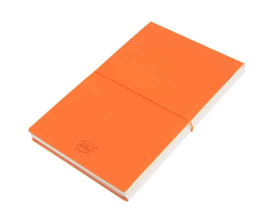 Бизнес-блокнот 'Combi', 130*210 мм, бело-оранжевый, кремовый форзац, гибкая обложка, в клетку/нелин, Цвет: белый, оранжевый, изображение 2