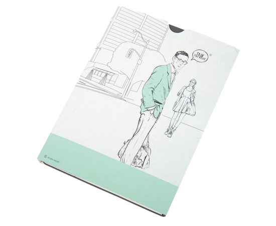 Бизнес-блокнот 'Biggy', B5 формат, зеленый, серый форзац, мягкая обложка, в клетку, Цвет: зеленый, изображение 5