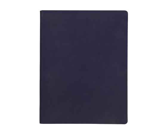 Бизнес-блокнот 'Biggy', B5 формат, темно-синий, серый форзац, мягкая обложка, в клетку, Цвет: тёмно-синий, изображение 2