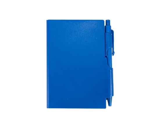 Блокнот для записей с авторучкой, синий, 10,5х7,9х1,1 см, пластик, тампопечать, Цвет: синий, изображение 2