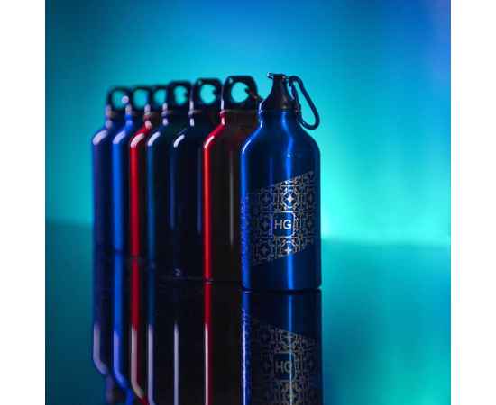 Бутылка для воды 'Mento-1', алюминиевая, с карабином, 400 мл., оранжевый, Цвет: оранжевый, изображение 5