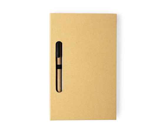 Блокнот со стикерами и ручкой KENDIL, картон, Цвет: бежевый, изображение 2
