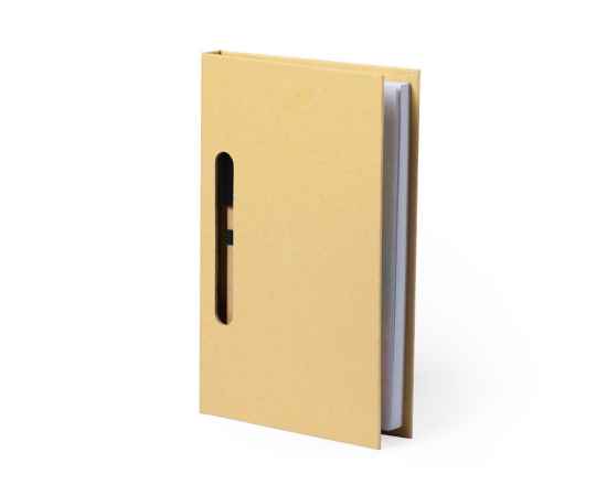 Блокнот со стикерами и ручкой KENDIL, картон, Цвет: бежевый, изображение 3