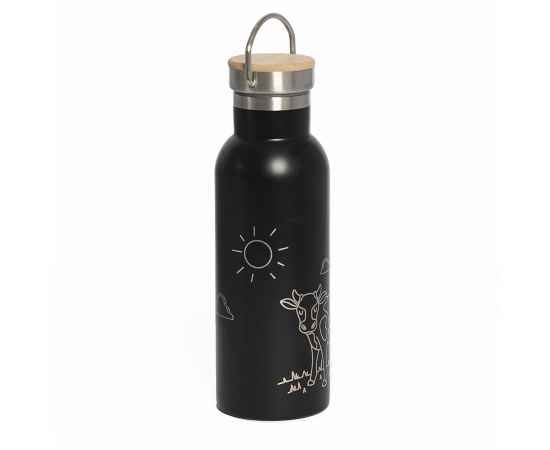 Бутылка для воды DISTILLER, 500мл. черный, нержавеющая сталь, бамбук, Цвет: Чёрный, изображение 9