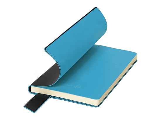 Бизнес-блокнот 'Trendi', 130*210 мм, черно-голубой, мягкая обложка, в линейку, Цвет: тёмно-серый, голубой, изображение 5