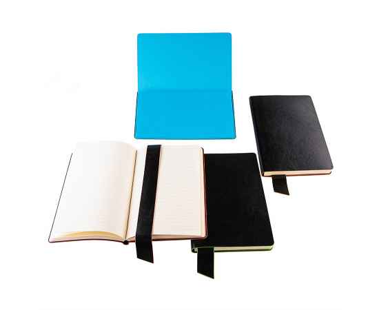 Бизнес-блокнот 'Trendi', 130*210 мм, черно-голубой, мягкая обложка, в линейку, Цвет: тёмно-серый, голубой, изображение 7