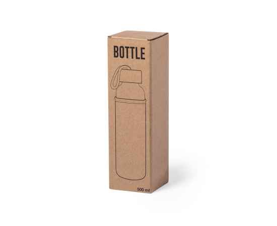 Бутылка для воды KASFOL, стекло, бамбук, 500 мл, Цвет: бежевый, изображение 3