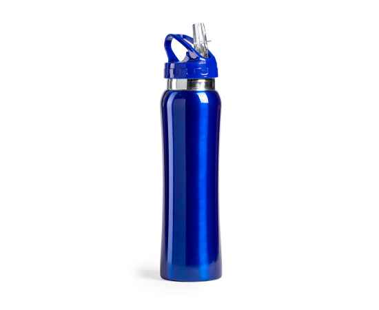 Бутылка для воды SMALY с трубочкой, синий,  800 мл, нержавеющая сталь, Цвет: синий, изображение 2