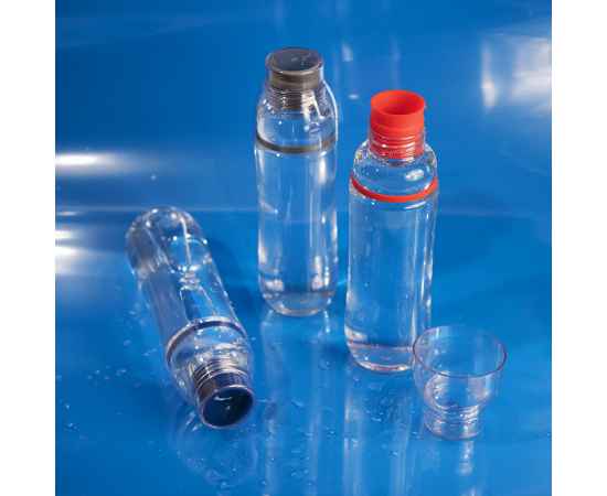 Бутылка для воды FIT, 700 мл, 24,5х7,4см, прозрачный с синим, пластик rPET, Цвет: прозрачный, синий, изображение 2