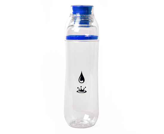 Бутылка для воды FIT, 700 мл, 24,5х7,4см, прозрачный с синим, пластик rPET, Цвет: прозрачный, синий, изображение 4