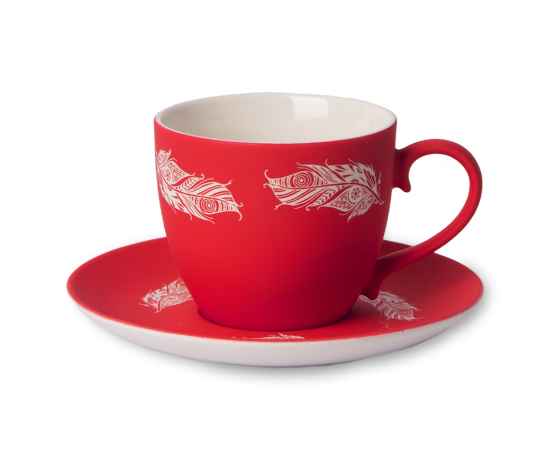 Чайная пара TENDER, 250 мл, красный, фарфор, прорезиненное покрытие, Цвет: красный, изображение 10