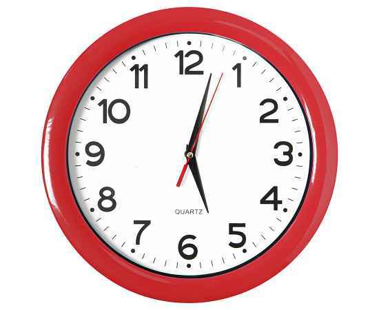 Часы настенные 'ПРОМО' разборные , красный, D28,5 см, пластик, Цвет: красный, Размер: D28,5 см, изображение 2