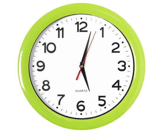 Часы настенные 'ПРОМО' разборные , зеленый яркий,  D28,5 см, пластик, Цвет: светло-зеленый, Размер: D28,5 см,, изображение 2