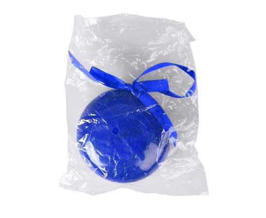 Елочное украшение ПРАЗДНИК, плоское, синий,  пластик, D8 см,, Цвет: синий, изображение 3