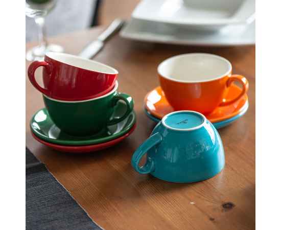 Чайная/кофейная пара CAPPUCCINO, зеленый, 260 мл, фарфор, Цвет: зеленый, изображение 5