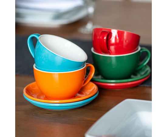 Чайная/кофейная пара CAPPUCCINO, оранжевый, 260 мл, фарфор, Цвет: оранжевый, изображение 3