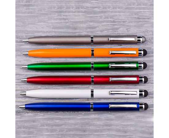 CLICKER TOUCH, ручка шариковая со стилусом для сенсорных экранов, серый/хром, металл, Цвет: серый, серебристый, изображение 4