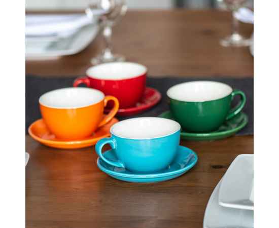Чайная/кофейная пара CAPPUCCINO, синий, 260 мл, фарфор, Цвет: синий, изображение 4