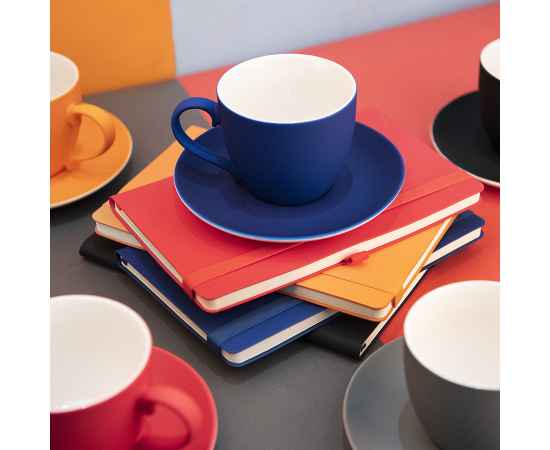 Чайная пара TENDER, 250 мл, оранжевый, фарфор, прорезиненное покрытие, Цвет: оранжевый, изображение 3
