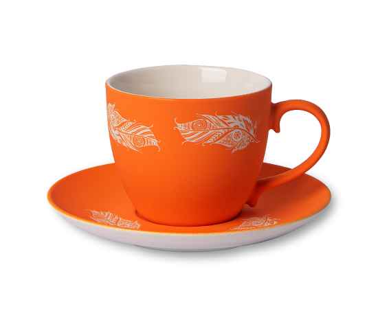 Чайная пара TENDER, 250 мл, оранжевый, фарфор, прорезиненное покрытие, Цвет: оранжевый, изображение 9