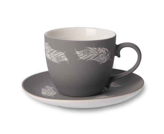 Чайная пара TENDER, 250 мл, серый, фарфор, прорезиненное покрытие, Цвет: серый, изображение 10