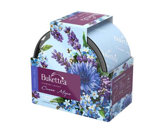 Чайный напиток BukettEA с добавками растительного сырья  'Синее море', Цвет: голубой, Размер: 10 x 10 x 6,1 см, изображение 2