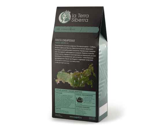 Чайный напиток со специями из серии 'La Terra Siberra' с пихтой сибирской 60 гр., Цвет: зеленый, черный, Размер: 8,5 x 19.3 x 4,7 см, изображение 2