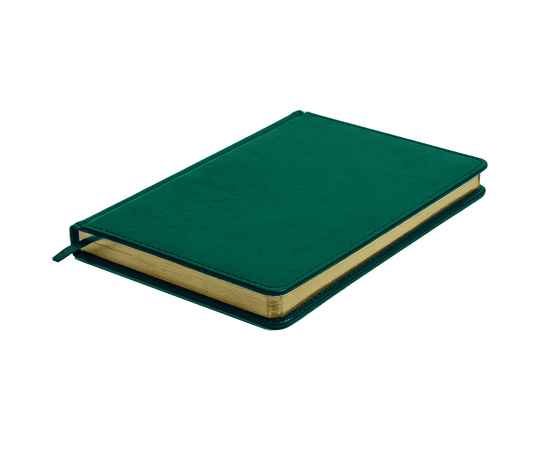 Ежедневник недатированный Joy, А5,  темно-зеленый, белый блок, золотой обрез, изображение 4