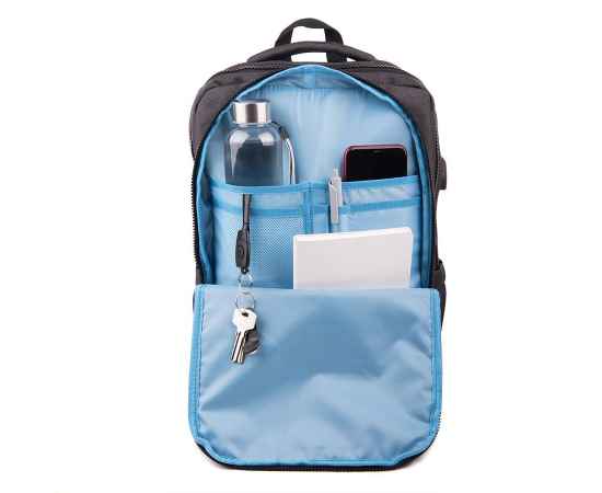 Рюкзак CORE, тёмно-серый, 100% полиэстер, Цвет: тёмно-серый, голубой, изображение 10