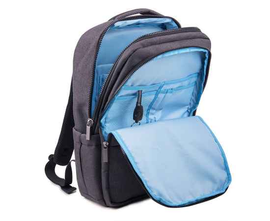 Рюкзак CORE, тёмно-серый, 100% полиэстер, Цвет: тёмно-серый, голубой, изображение 11