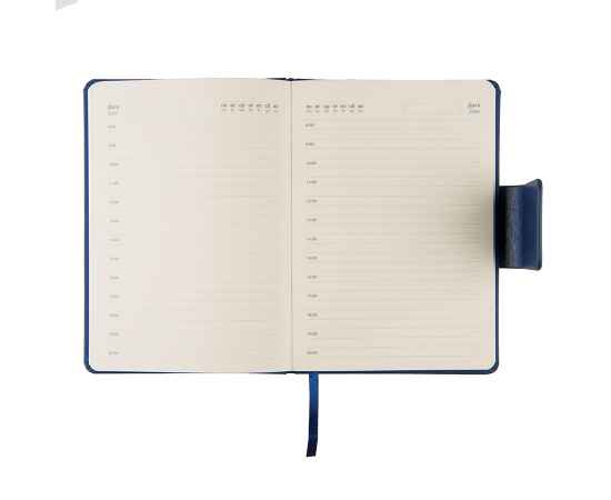 Ежедневник недатированный Stevie, А5,  синий, кремовый блок, без обреза, Цвет: синий, изображение 3