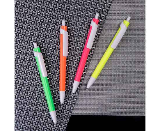 Ручка шариковая FORTE NEON, неоновый оранжевый/белый, пластик, Цвет: оранжевый, изображение 2