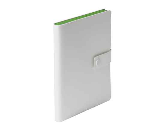 Ежедневник недатированный Stellar, А5, белый, кремовый блок, с зеленым обрезом, Цвет: белый, зеленый, изображение 5