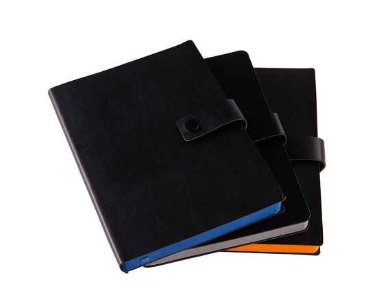 Ежедневник недатированный Stellar, А5, черный, кремовый блок, с синим обрезом, Цвет: черный, синий, изображение 2